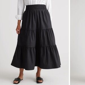 Quince poplin black maxi skirt